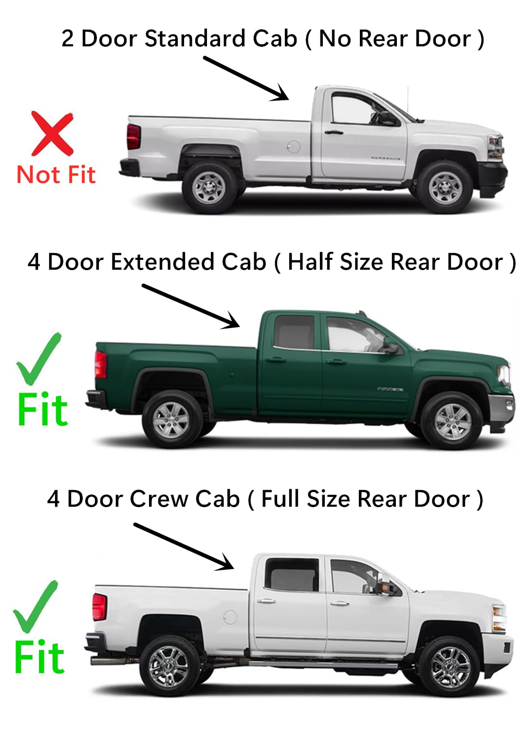 Passenger Right Side Front Door Window Door Glass Compatible with Chevrolet Silverado GMC Sierra 1500 2014-2018 / 1500Limited 2019 / 2500 3500 2015-2019 / 4500 5500 6500 2019-2021 4-Door Pickup Models