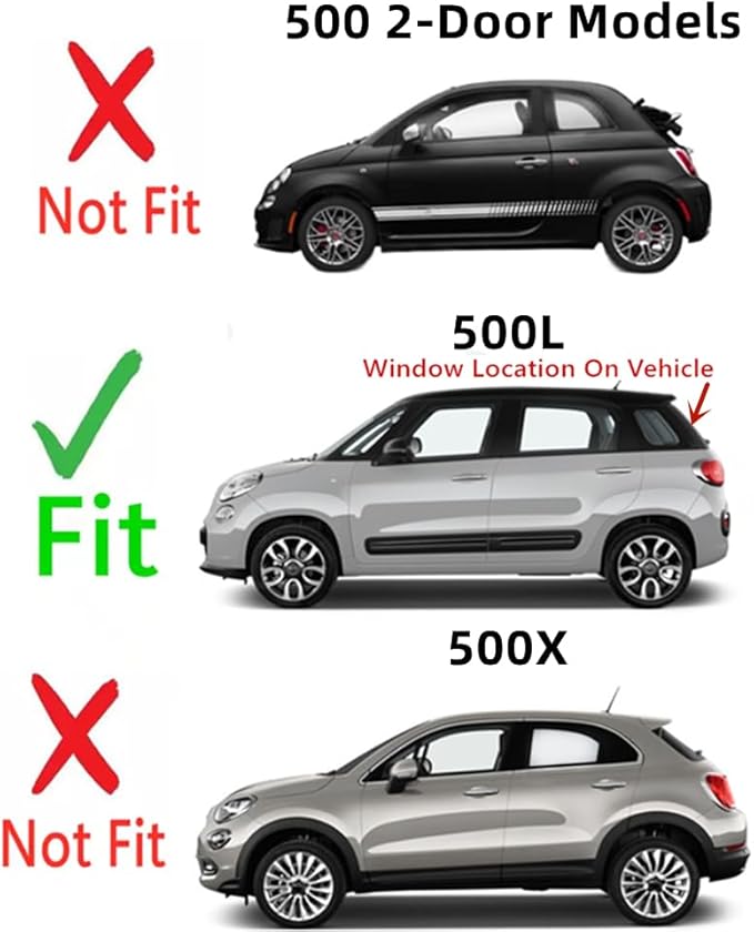 Heated Back Window Back Glass Compatible with Fiat 500L/Chrysler 500L 2014-2021 Models