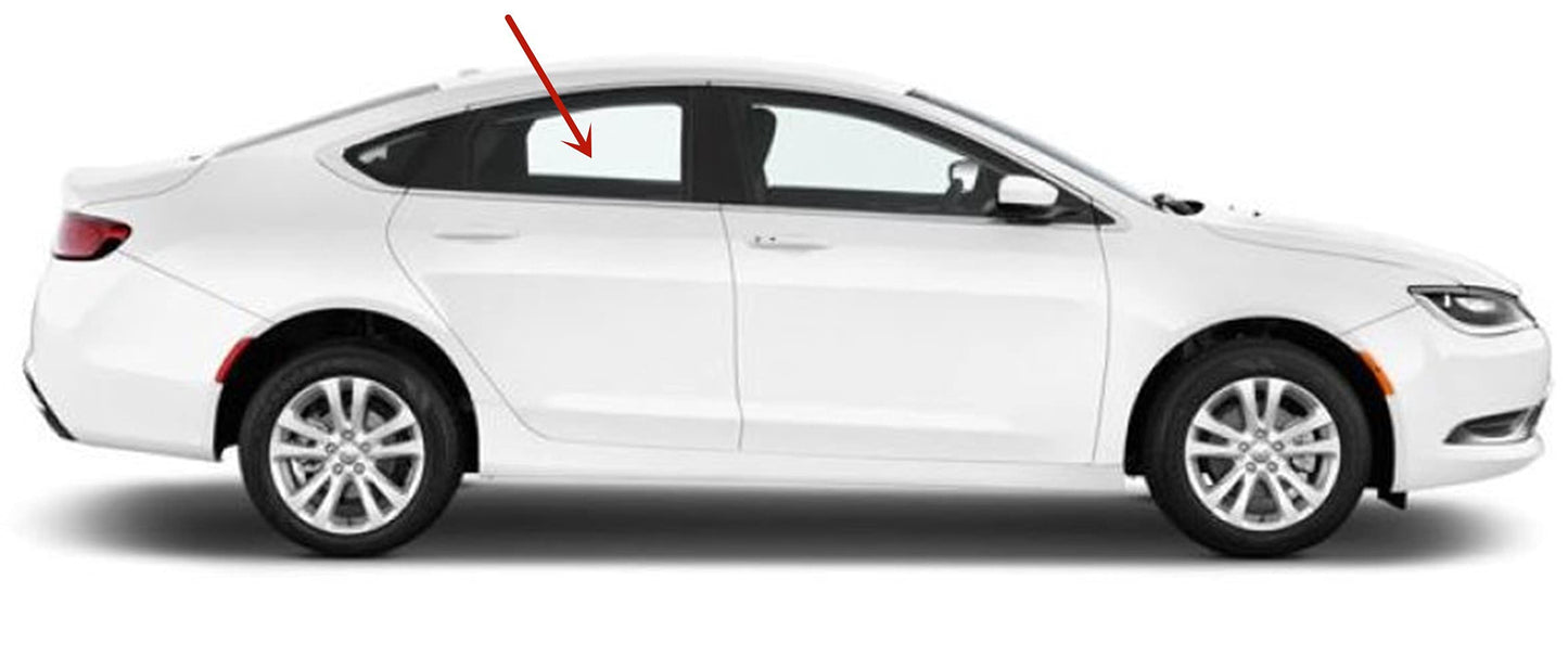 Passenger Right Side Rear Door Window Door Glass Compatible with Chrysler 200 4 Door Sedan 2015-2018 Models