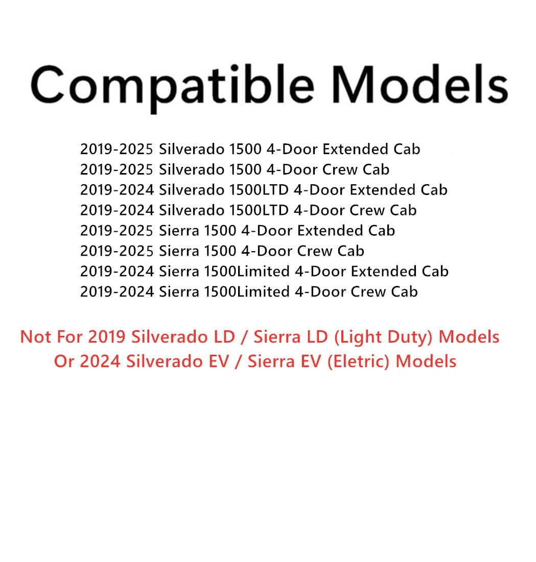 Driver Left Side Front Door Window Door Glass Compatible with GMC Sierra/Chevrolet Silverado 1500 4 Door Crew/Extended Cab 2019-2025 Models