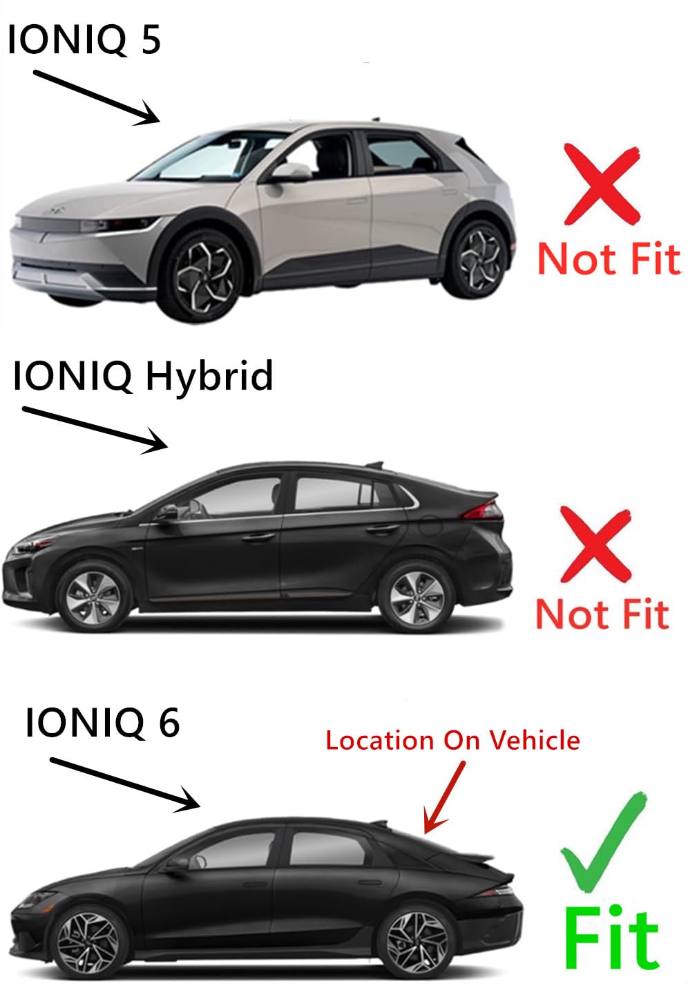 Heated Rear Back Window Back Glass Compatible with Hyundai Ioniq 6 2023-2025 Models (Not For Ioniq 5 or Ioniq Hybrid)