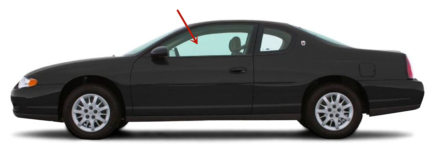 Driver Left Side Door Window Door Glass Compatible with Chevrolet Monte Carlo 2 Door Coupe 2000-2009 Models