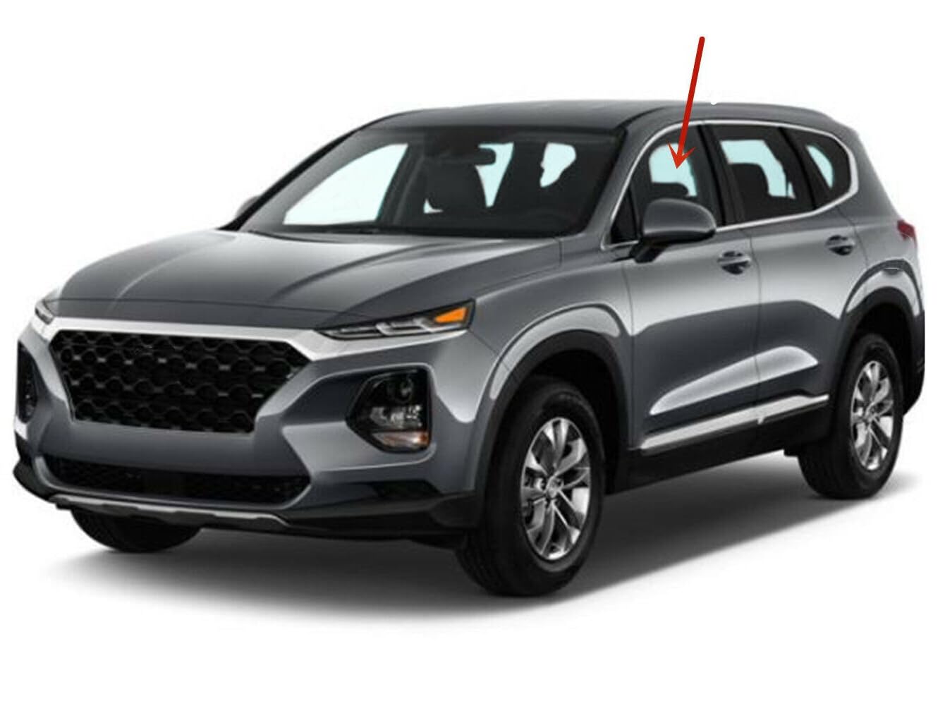 Tempered Driver Left Side Front Door Window Door Glass Compatible with Hyundai Santa Fe 2019-2023 Models