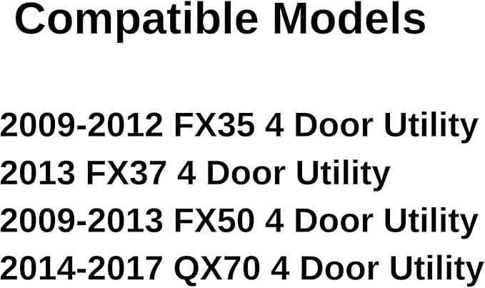 Driver Left Side Front Door Window Door Glass Compatible with Infiniti FX35 FX37 FX50 QX70 2009-2017 Models