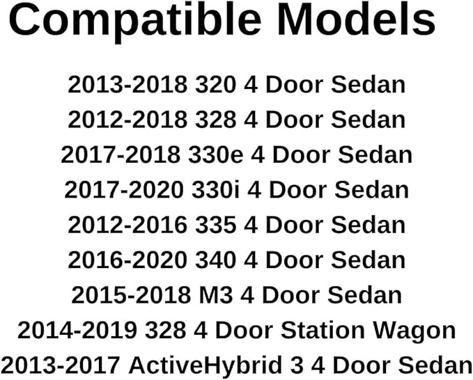Passenger Right Side Front Door Window Glass Compatible with BMW ActiveHybrid 3 & 320i & 330i & 330e & 335i & 340i 2012-2020 / M3 2015-2018 / 328d & 328i 2012-2018 4 Door Sedan & Wagon Models