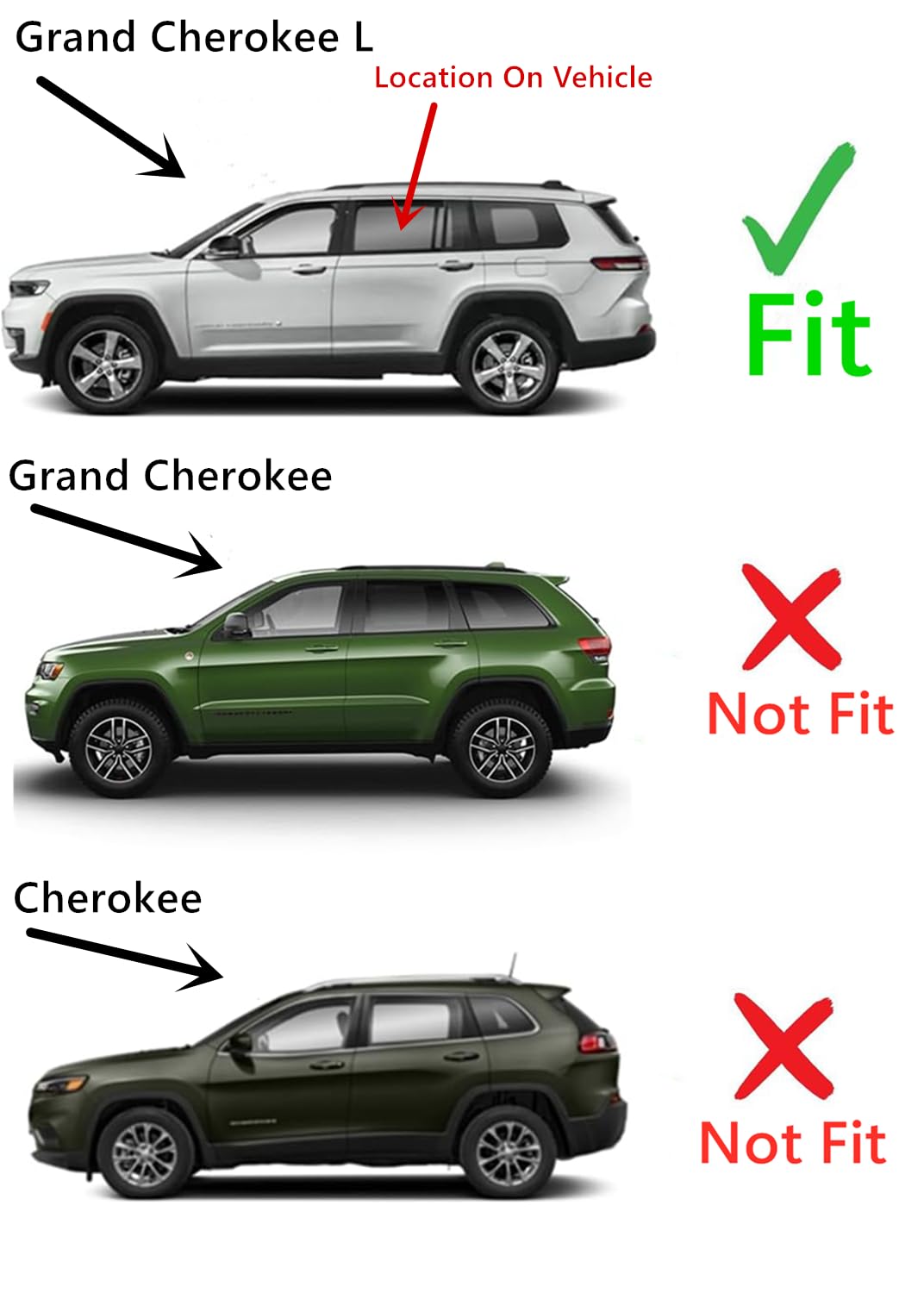 5MM Thickness Laminated Privacy Driver Left Side Rear Door Window Door Glass Compatible with Jeep Grand Cherokee L 2021-2025 Models