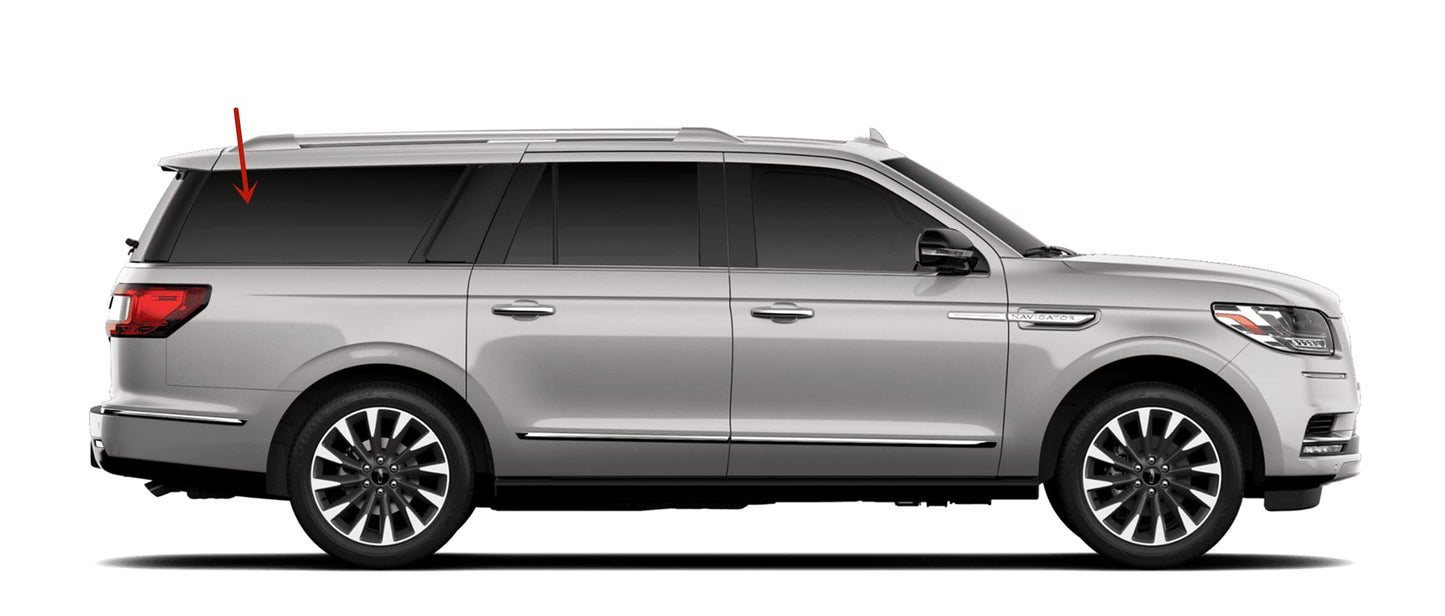 Passenger Right Side Rear Quarter Window Quarter Glass Compatible with Lincoln Navigator L 2018-2024 Long Wheel Base Models