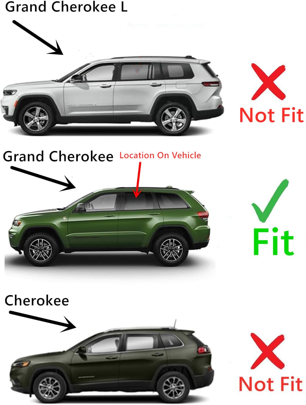 Laminated Privacy Driver Left Side Rear Door Window Door Glass Compatible with Jeep Grand Cherokee 2022-2025 Models