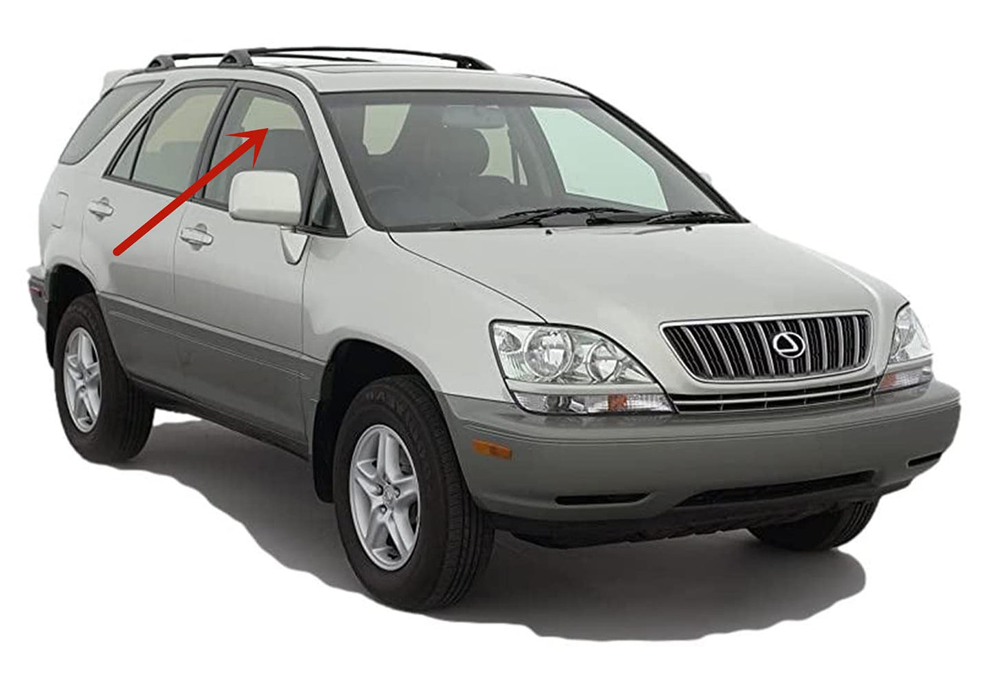Passenger Right Side Front Door Window Door Glass Compatible with Lexus RX300 1999-2003 Models