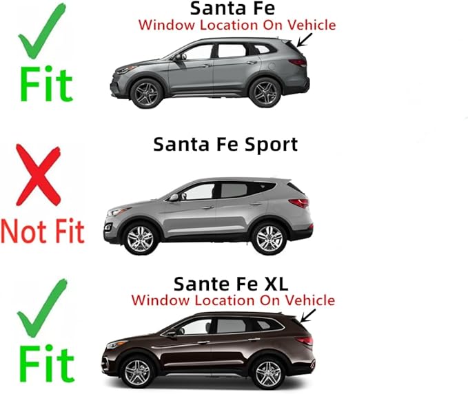 Heated Back Tailgate Window Back Glass Compatible with Hyundai Santa Fe 2013-2018 Models/ Santa Fe XL 2019 Models