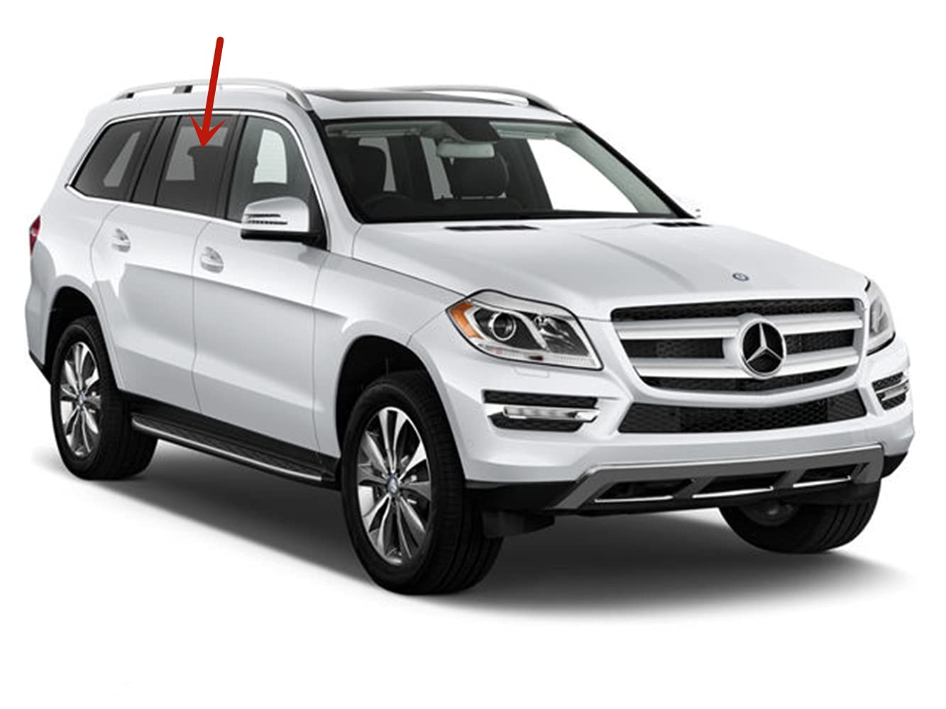 Passenger Right Side Rear Door Window Door Glass Compatible with Mercedes Benz GL350 / GL450 / GL550 / GL63 AMG / GLS450 / GLS550 / GLS63 AMG 2013-2019 Models