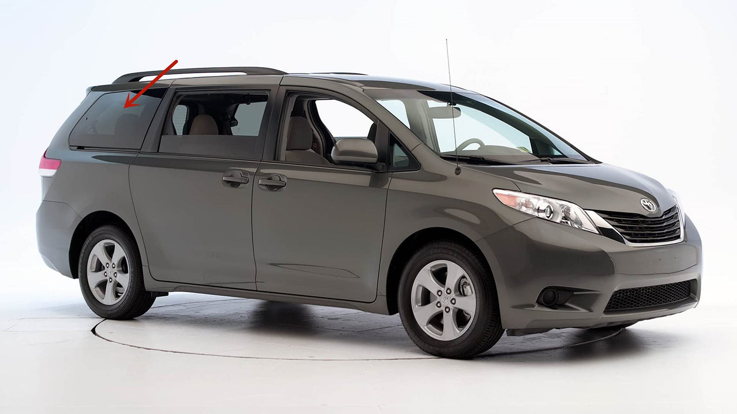 Movable Passenger Right Side Quarter Window Quarter Glass Compatible with Toyota Sienna 2011-2020 Models