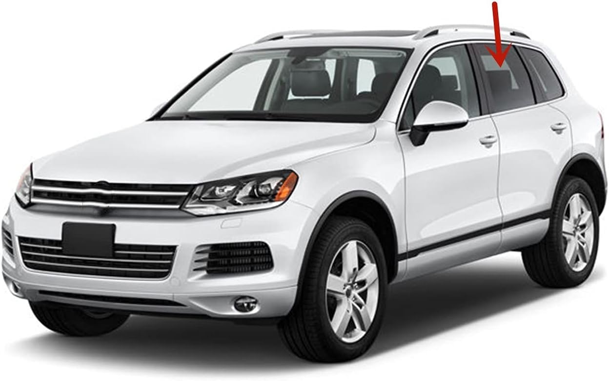 Driver Left Side Rear Door Window Door Glass Compatible with Volkswagen Touareg 2011-2017 Models