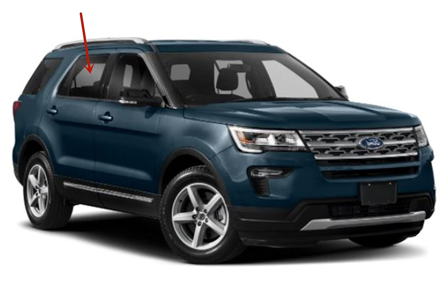 Passenger Right Side Rear Door Window Door Glass Compatible with Ford Explorer 2011-2019 Models