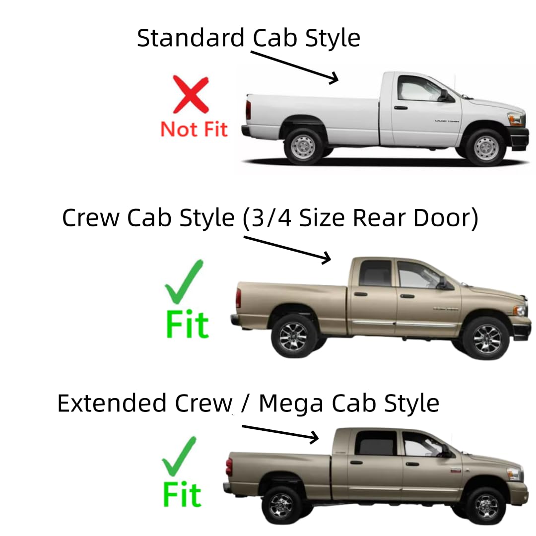 Laminated Passenger Right Side Front Door Window Door Glass Compatible with Dodge Ram 1500/2500/3500/4500/5500 4 Door Crew/Extended Crew/Mega Cab Pickup 2006-2007 Models