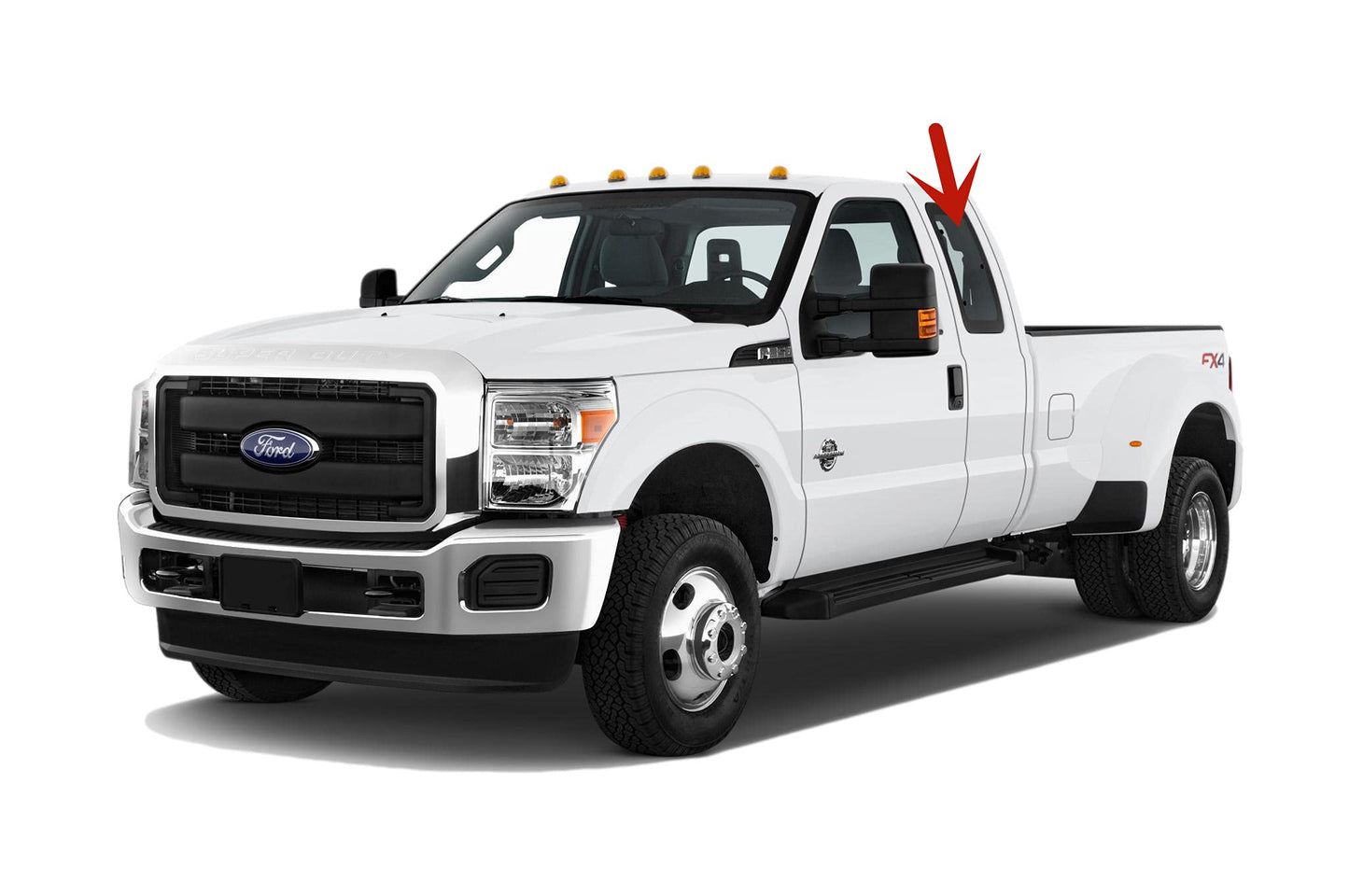 Movable Driver Left Side Rear Access Door Quarter Glass Quarter Window Compatible with Ford F250 F350 F650 F750 F450 F550 Pickup 2 Door Super Cab 2000-2016 Models