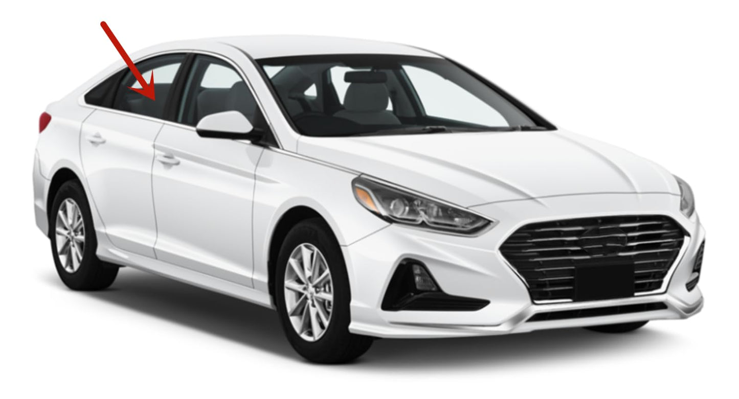 Passenger Right Side Rear Door Window Door Glass Compatible with Hyundai Sonata 4-Door Sedan 2015-2019 Models (Not For Sonata Hybrid)