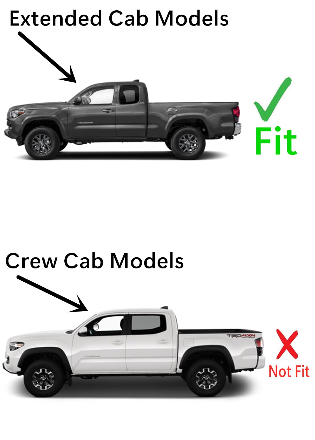 Driver Left Side Rear Quarter Window Quarter Glass Compatible with Toyota Tacoma 2&4 Door Extended Cab Pickup 2016-2023 Models