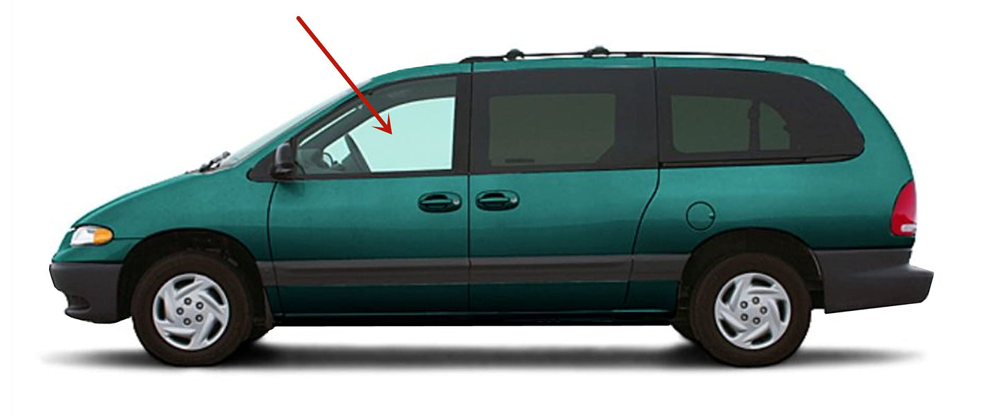 Driver Left Side Front Door Window Door Glass Compatible with Chrysler Voyager/Grand Voyager/Town & Country/Dodge Caravan/Grand Caravan/Plymouth Voyager/Grand Voyager 1996-2000 Models