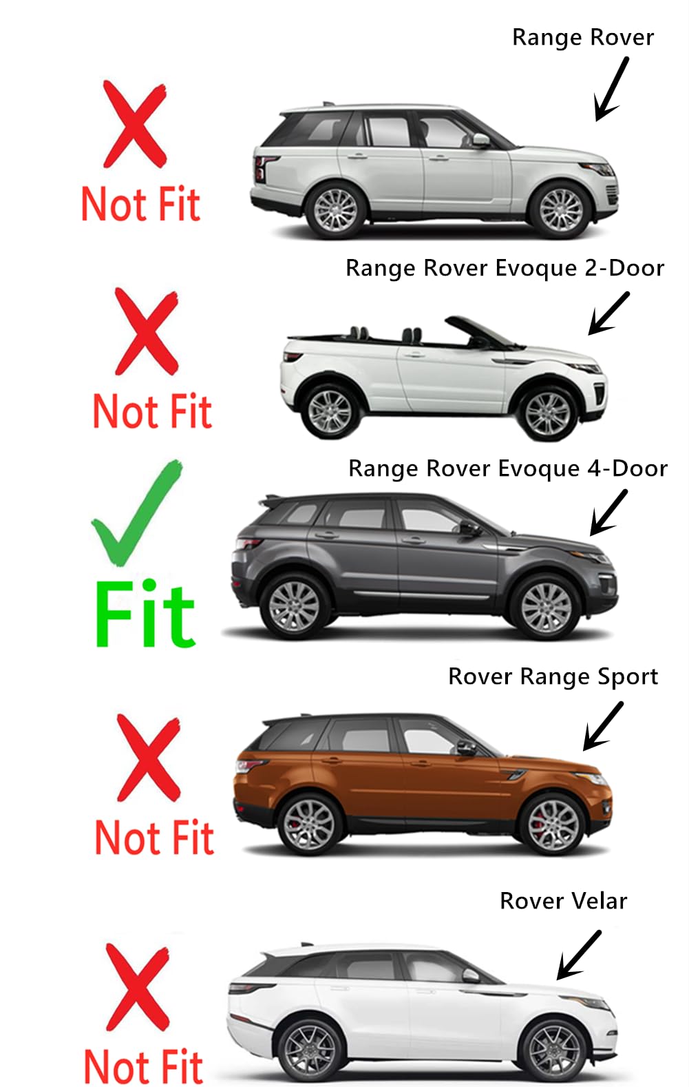 Tempered Passenger Right Side Front Door Window Glass Compatible with Land Rover Range Rover Evoque 4-Door SUV 2012-2019 Models