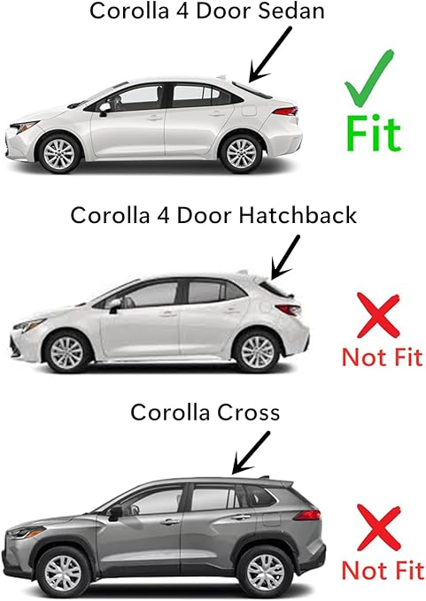 Heated Rear Glass Back Window Compatible with Toyota Corolla 4 Door Sedan 2020-2025 Models
