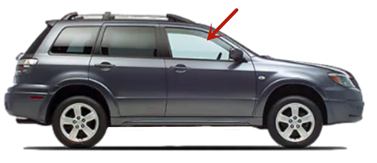 Passenger Right Side Front Door Window Door Glass Compatible with Mitsubishi Outlander 2003-2006 Models