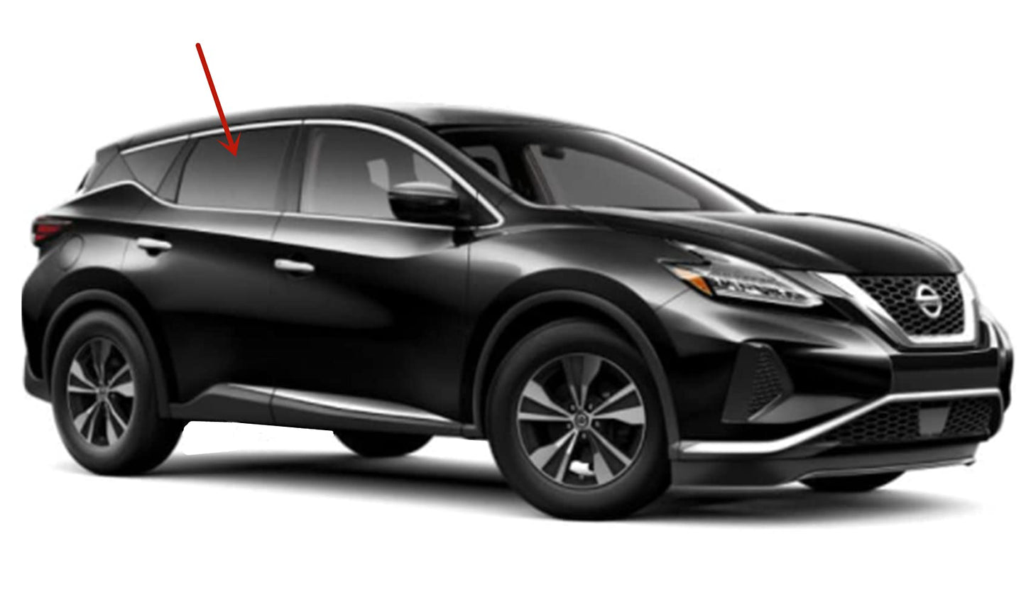 Passenger Right Side Rear Door Window Door Glass Compatible with Nissan Murano 2015-2024 Models