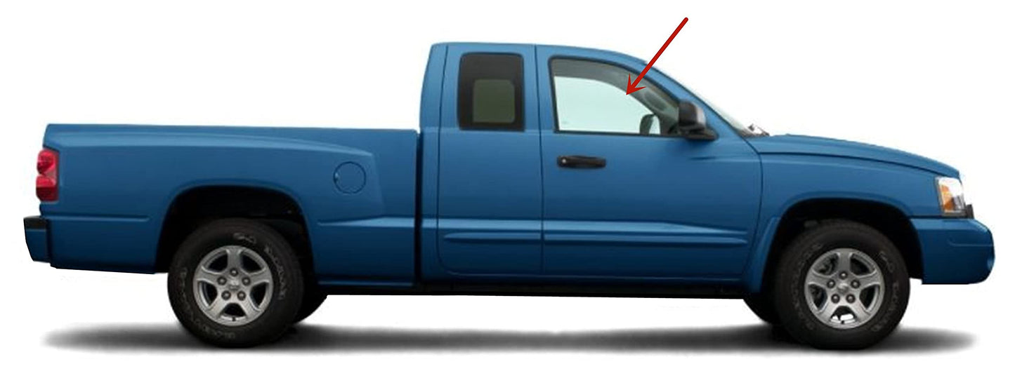 Passenger Right Side Front Door Window Door Glass Compatible with Mitsubishi Raider 2006-2010 Models