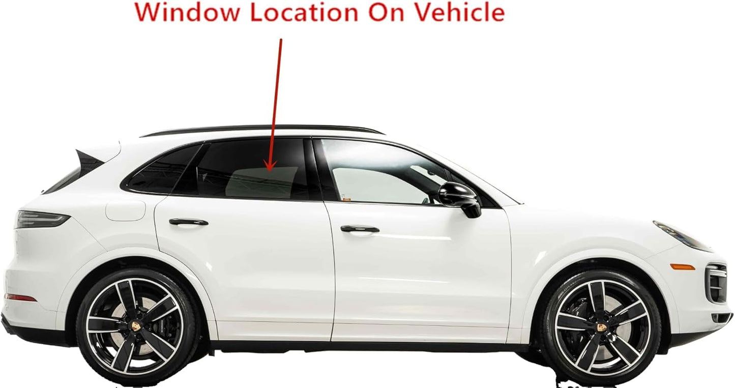 Tempered Passenger Right Side Rear Door Window Glass Compatible with Porsche Cayenne SUV 2019-2024 Models (Not For Coupe)