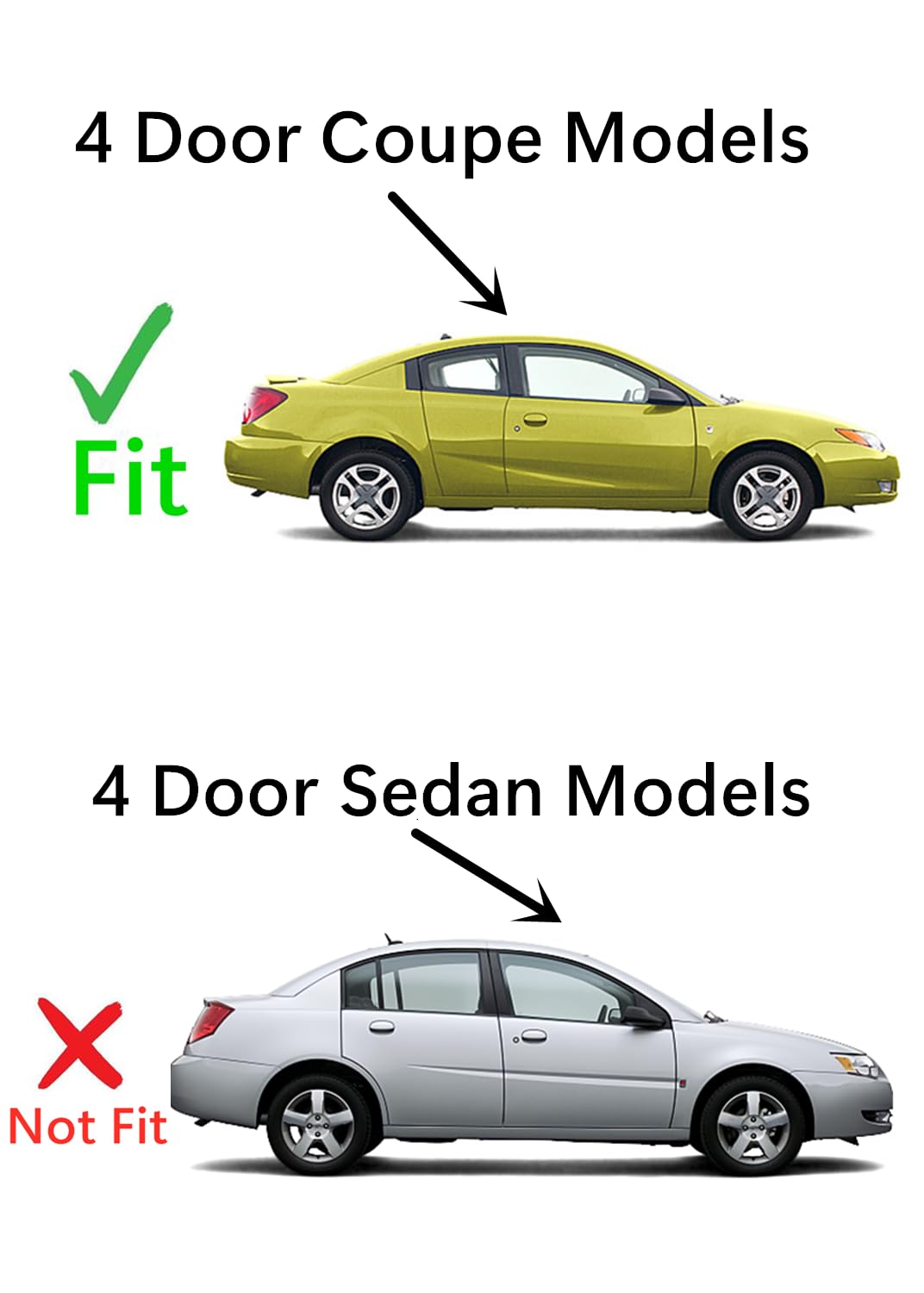 Passenger Right Side Door Window Door Glass Compatible with Saturn Ion 4 Door Coupe 2003-2007 Models