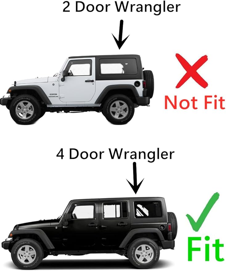 Tempered Driver Left Side Quarter Window Quarter Glass Compatible with Jeep Wrangler 2011-2017 & Wrangler JK 2018 4-Door Models Only (Hardtop Must Be Same Year)