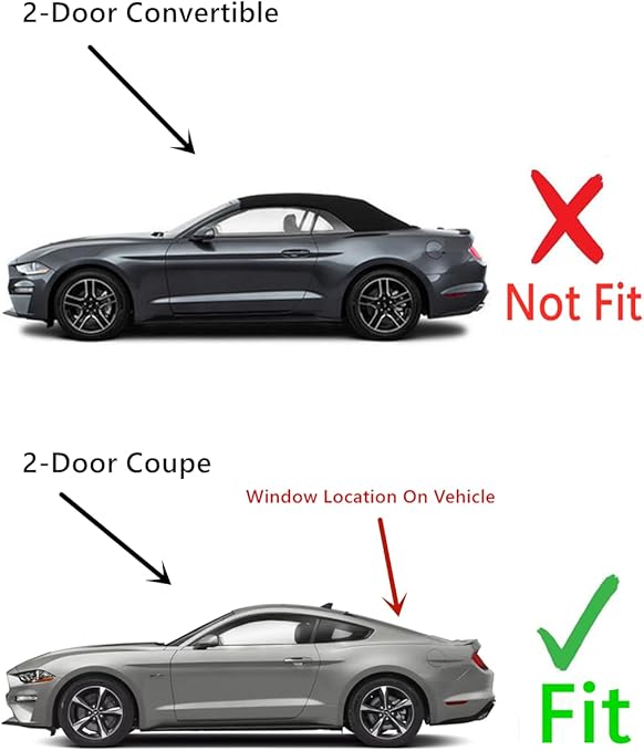 Privacy Heated Back Glass Back Window Compatible with Ford Mustang 2015-2023 2 Door Coupe Models