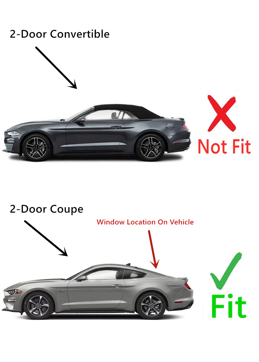 Heated Back Glass Back Window Compatible with Ford Mustang 2015-2023 2 Door Coupe Models