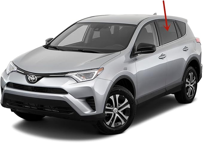 Driver Left Side Rear Door Window Door Glass Compatible with Toyota RAV4 2013-2018 Models