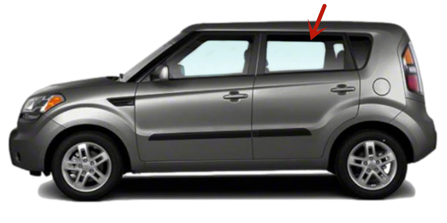 Driver Left Side Rear Door Window Door Glass Compatible with Kia Soul 2010-2013 Models