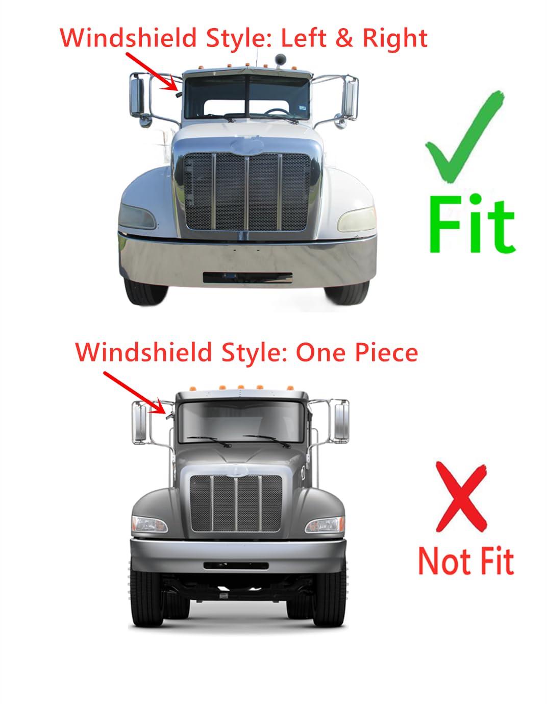 Laminated Driver Left Side Front Windshield Window Glass Compatible with Peterbilt 200 300 325 330 335 337 340 348 349 353 357 359 365 367 378 378 379 384 385 386 388 389 1987-2022 Models