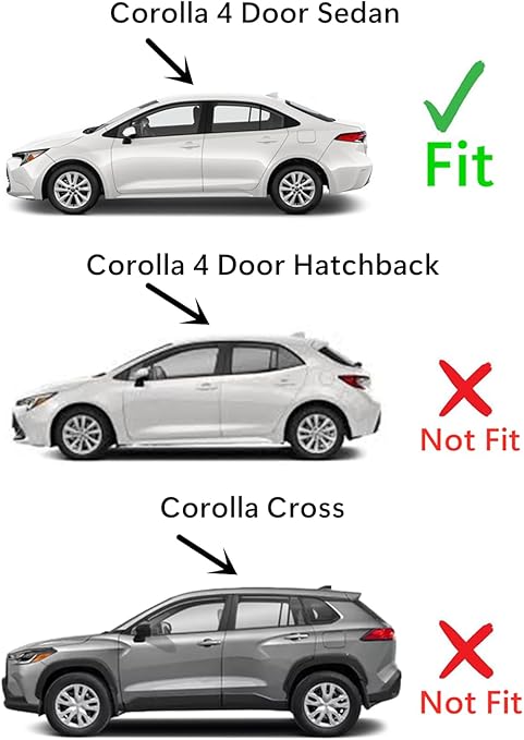 Driver Left Side Rear Vent Window Vent Glass Compatible with Toyota Corolla 4 Door Sedan 2020-2025 Models