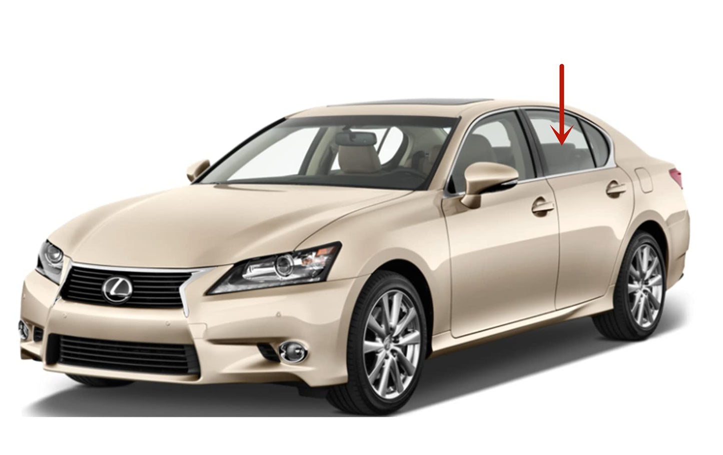 Driver Left Side Rear Door Window Door Glass Compatible with Lexus GS200t / GS300 / GS350 / GS450h / GS F Sport 2013-2020 Models
