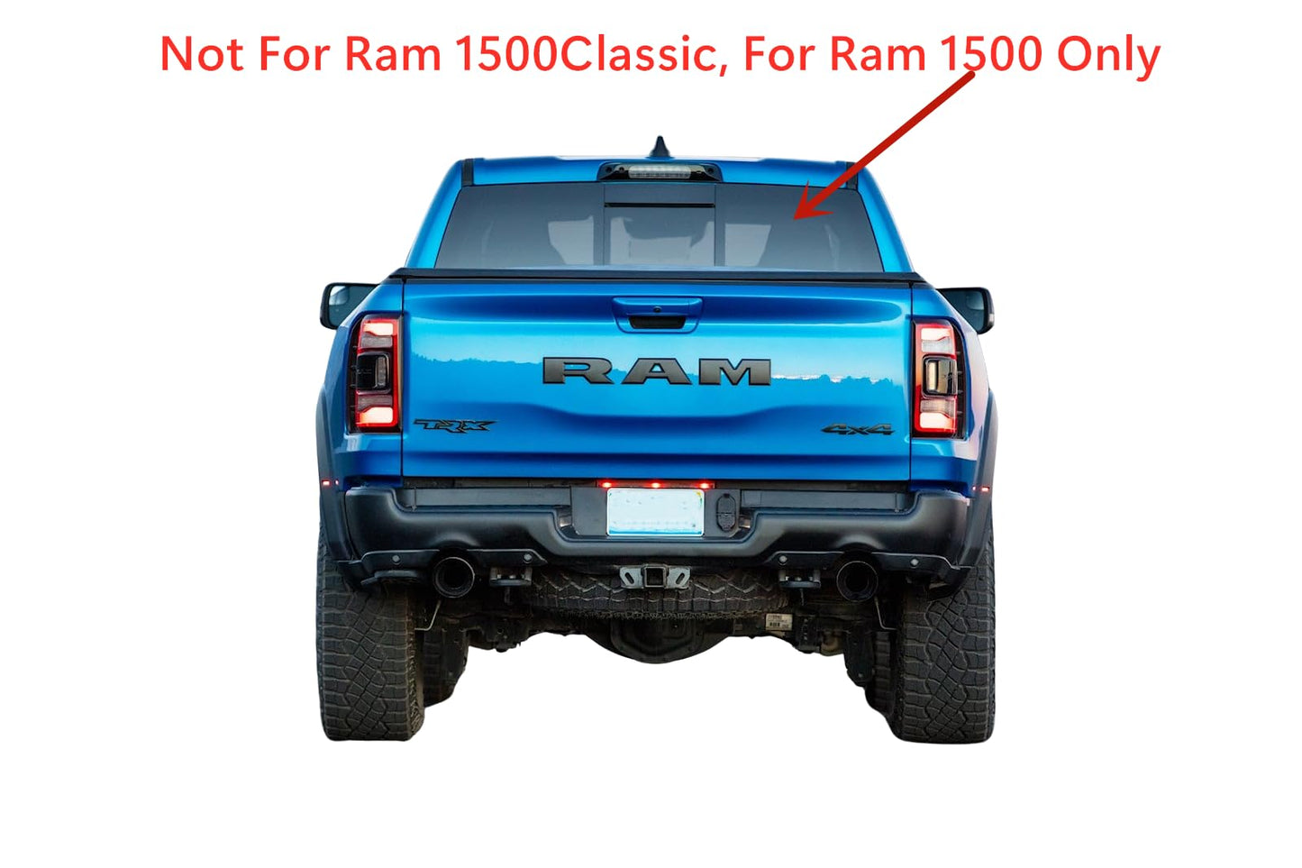 Power Back Slider Window Back Glass Compatible with Ram Pickup 1500 2019-2024 4 Door Models (Not For 1500-Classic)