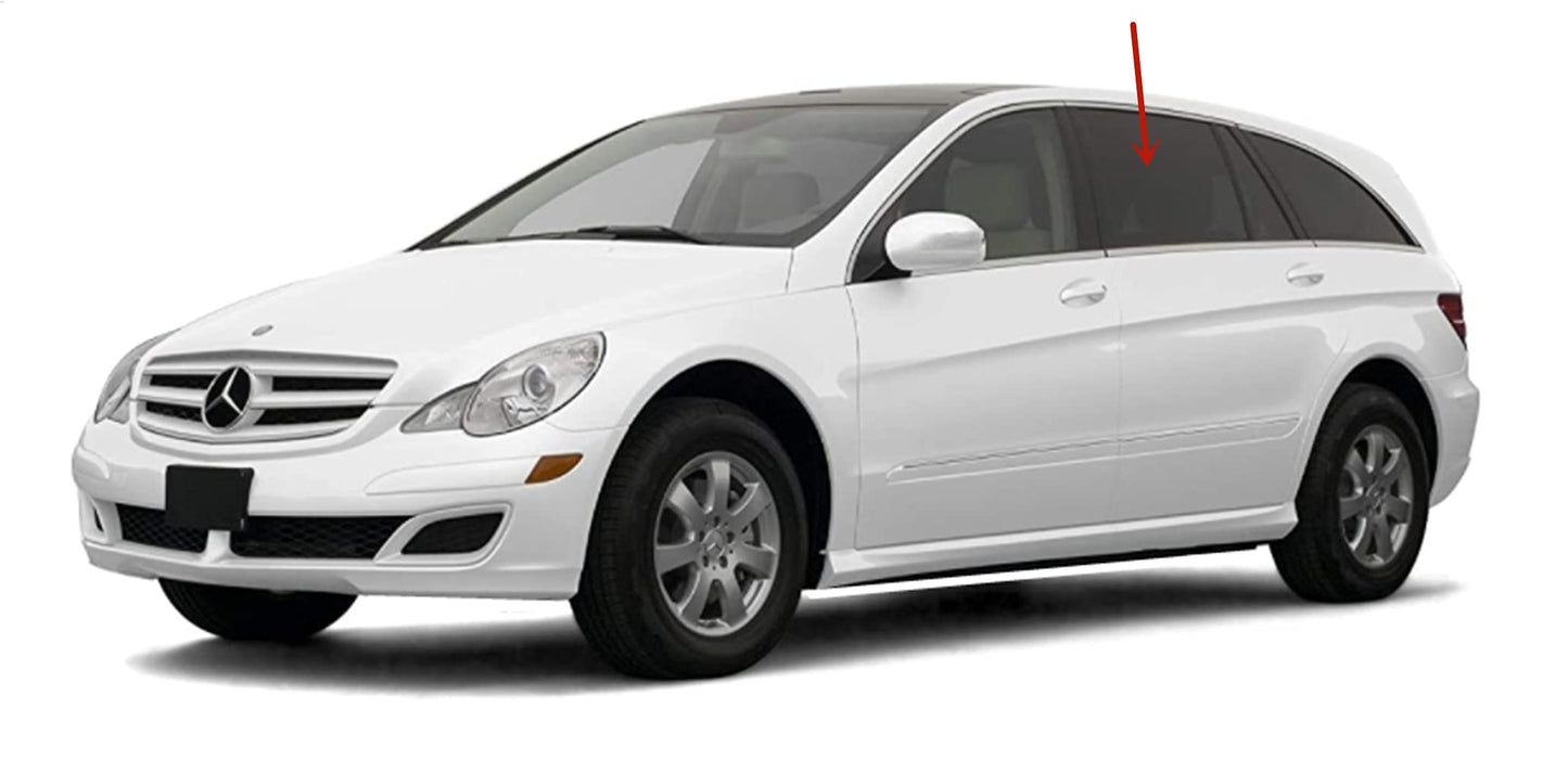 Driver Left Side Rear Door Window Door Glass Compatible with Mercedes Benz R320 R350 R500 R63AMG 2006-2012 Models