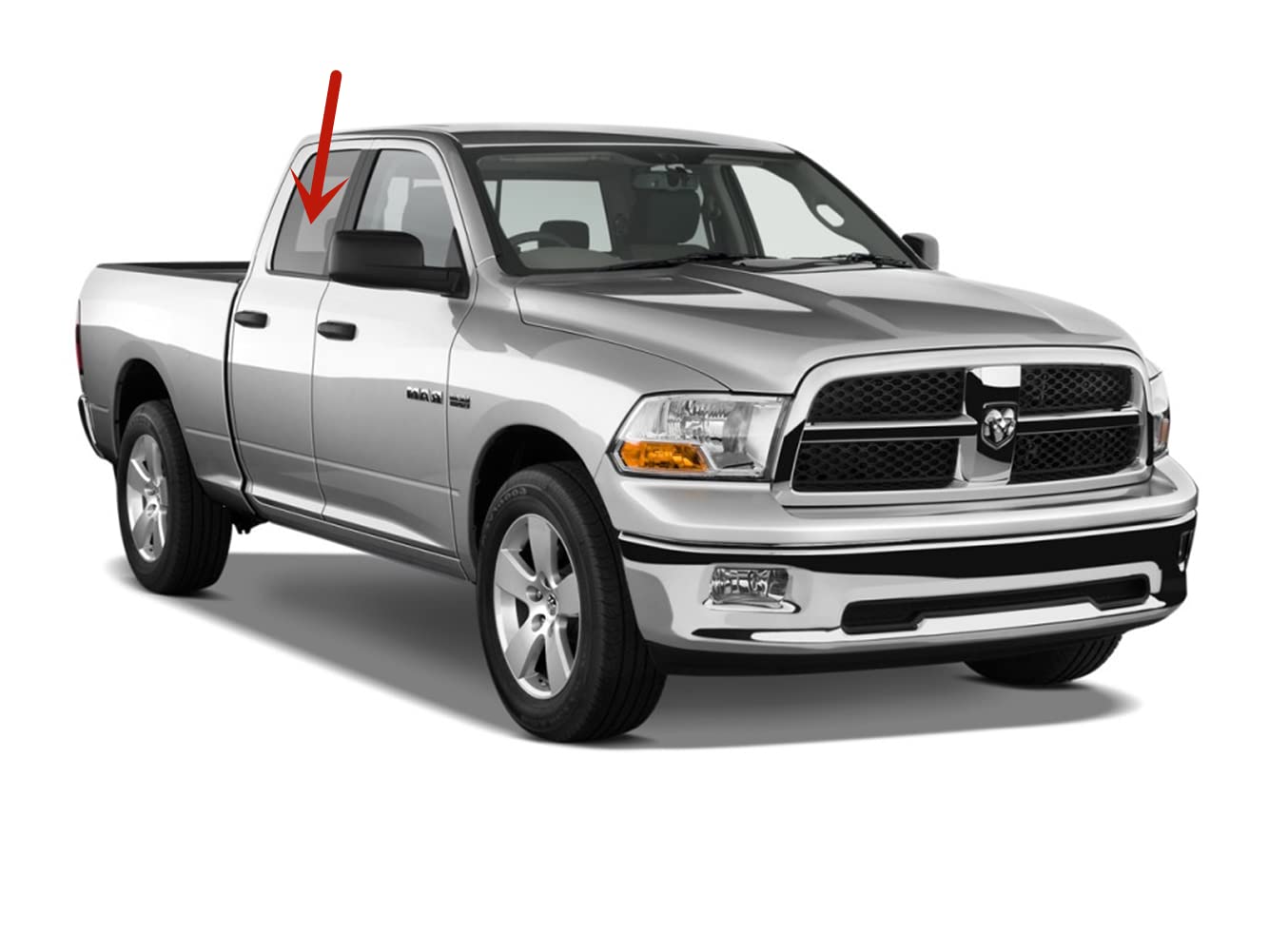 Passenger Right Side Rear Door Window Door Glass Compatible with Dodge Ram Pickup 1500 4 Door Quad Cab 2009-2018 Models & 1500 Classic 4 Door Quad Cab 2019-2024 Models