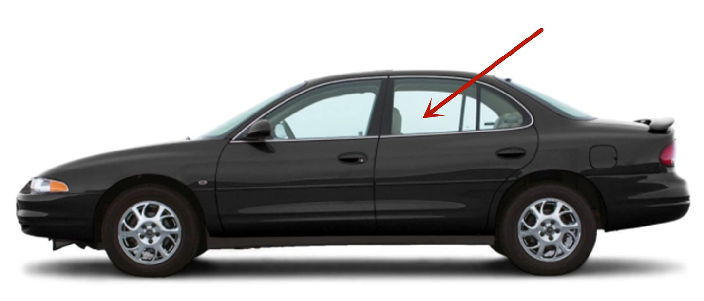 Driver Left Side Rear Door Window Door Glass Compatible with Oldsmobile Intrigue 4 Door Sedan 1998-2002 Models