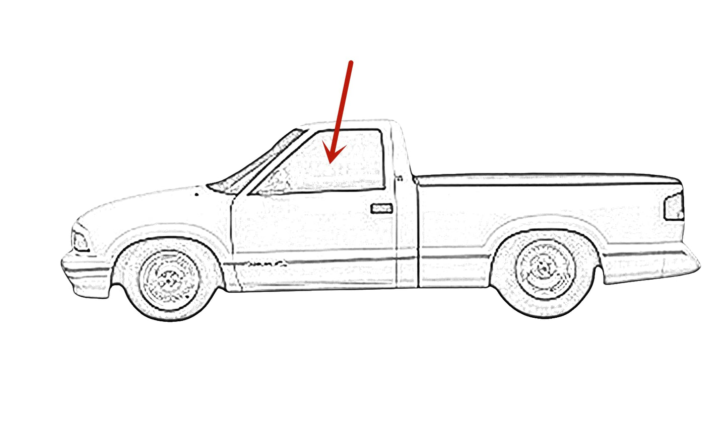 Driver Left Side Front Door Window Door Glass Compatible with Chevrolet S10 Blazer 1993-1994 Models/S10 Pickup 1993 Models