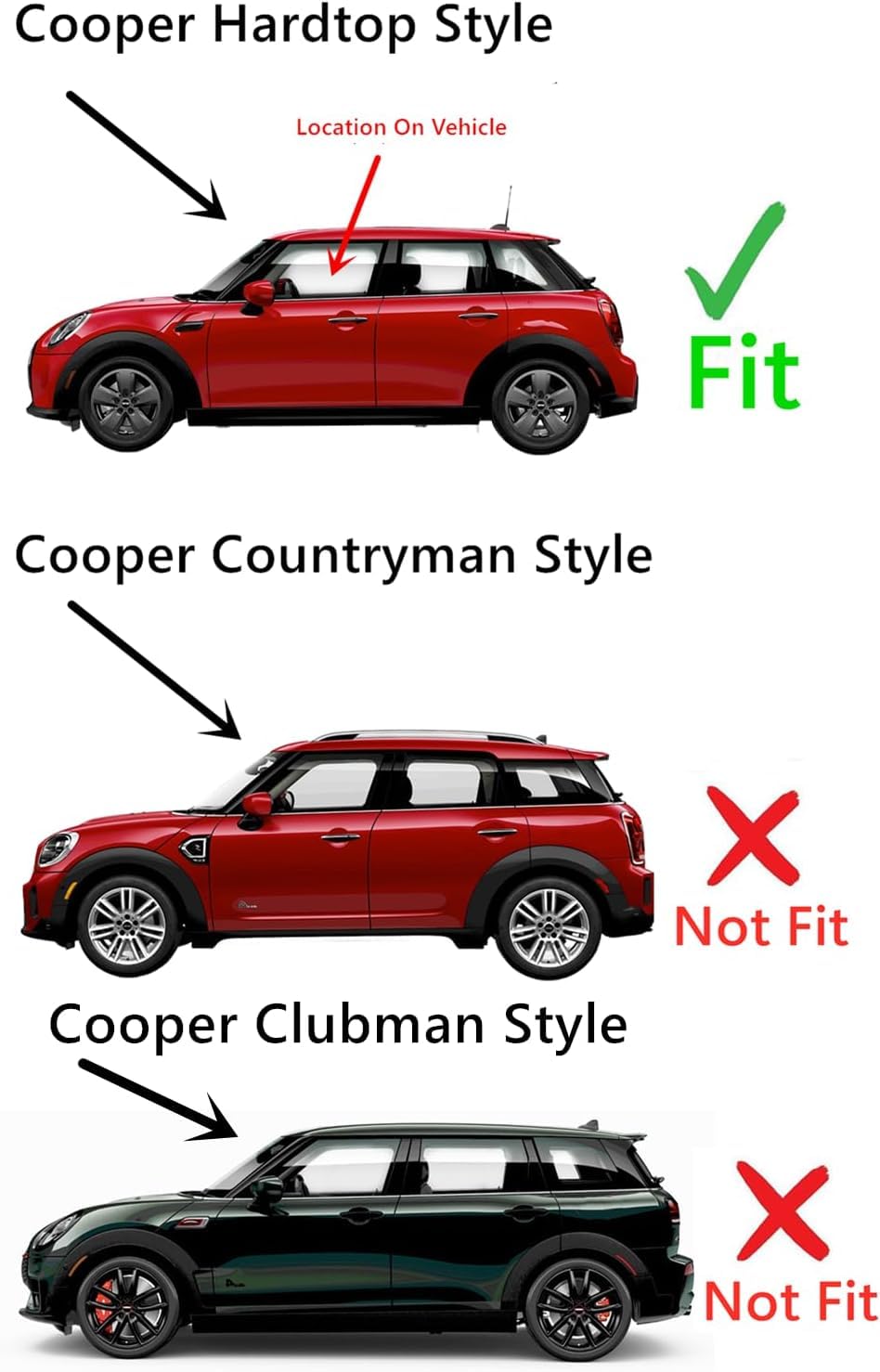 Tempered Driver Left Side Front Door Window Door Glass Compatible with Mini Cooper Hardtop 4 Door Hatchback 2015-2024 Models