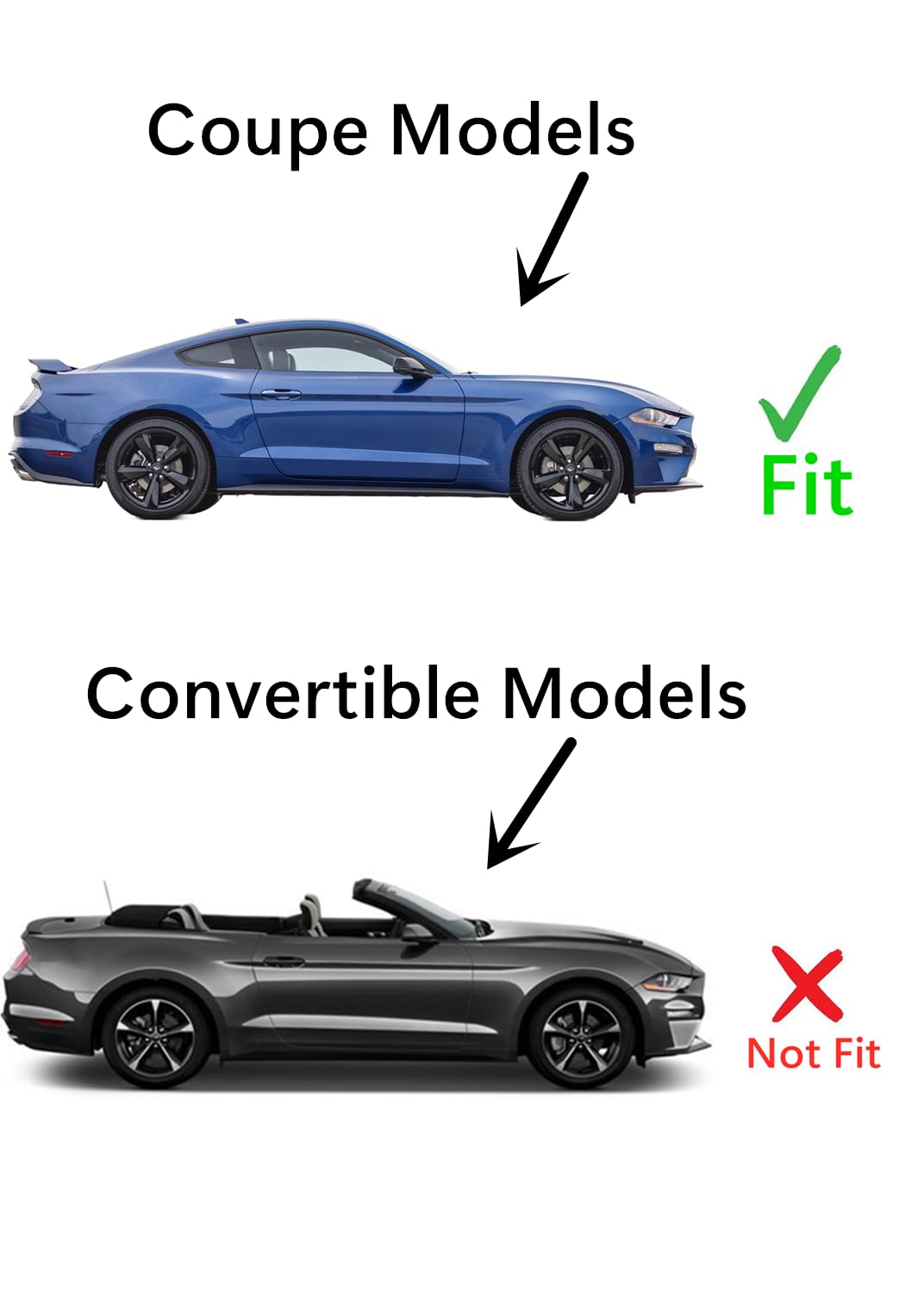 Tempered Passenger Right Side Quarter Window Quarter Glass Compatible with Ford Mustang 2-Door Coupe 2015-2023 Models