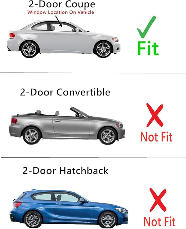 Passenger Right Side Door Window Door Glass Compatible with BMW 128i 135i 2 Door Coupe 2008-2013 Models