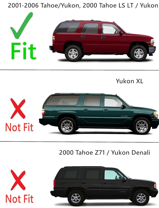 Passenger Right Side Rear Quarter Window Quarter Glass Compatible with GMC Yukon/Chevrolet Tahoe 2000-2006 Models