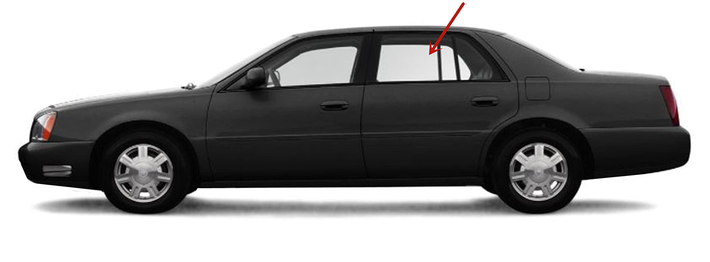 Driver Left Side Rear Door Window Door Glass Compatible with Cadillac Seville 4 Door Sedan 1998-2004 Models