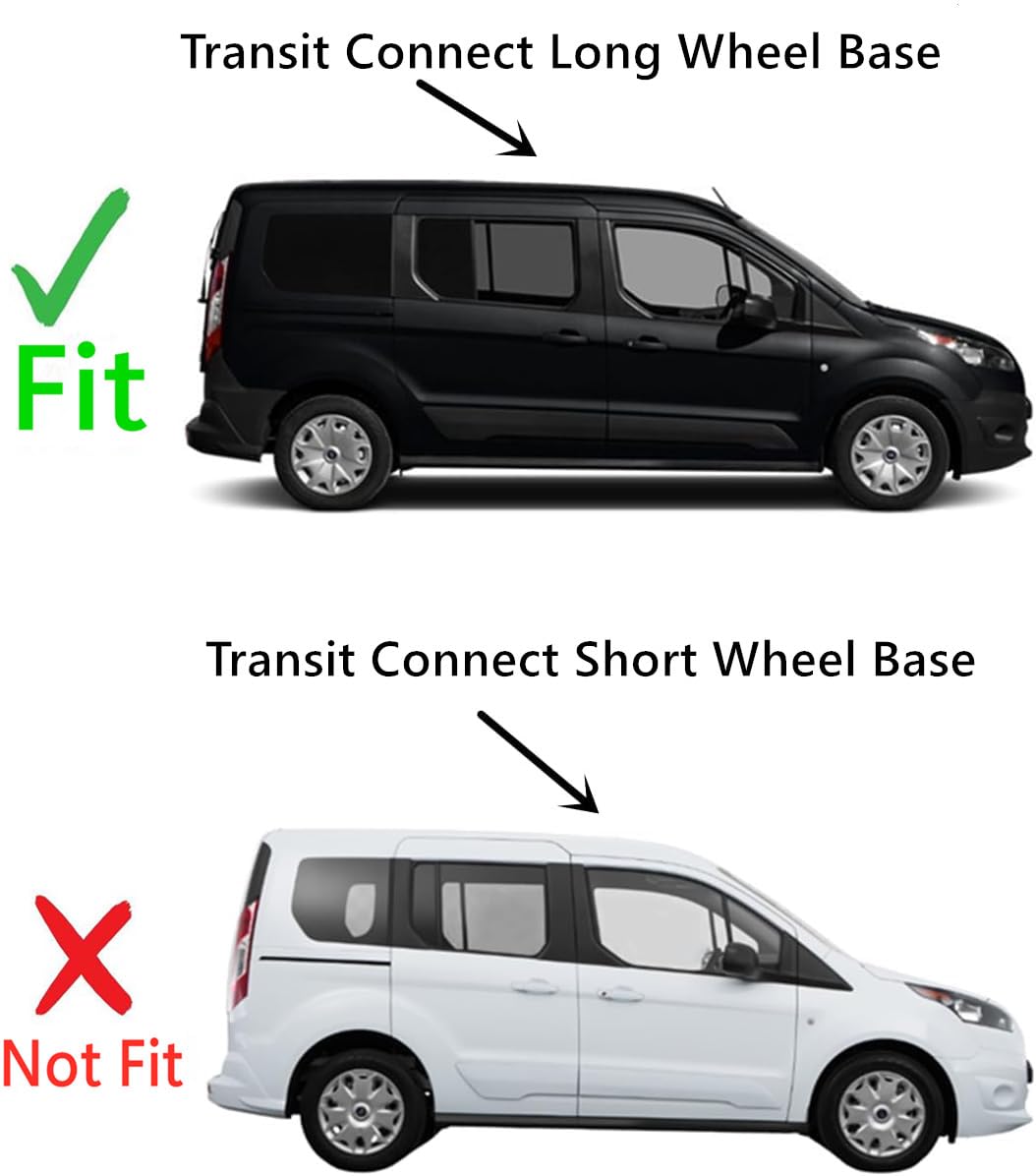 Passenger Right Side Quarter Window Quarter Glass Compatible with Ford Transit Connect Long Wheel Base 2014-2023 Models