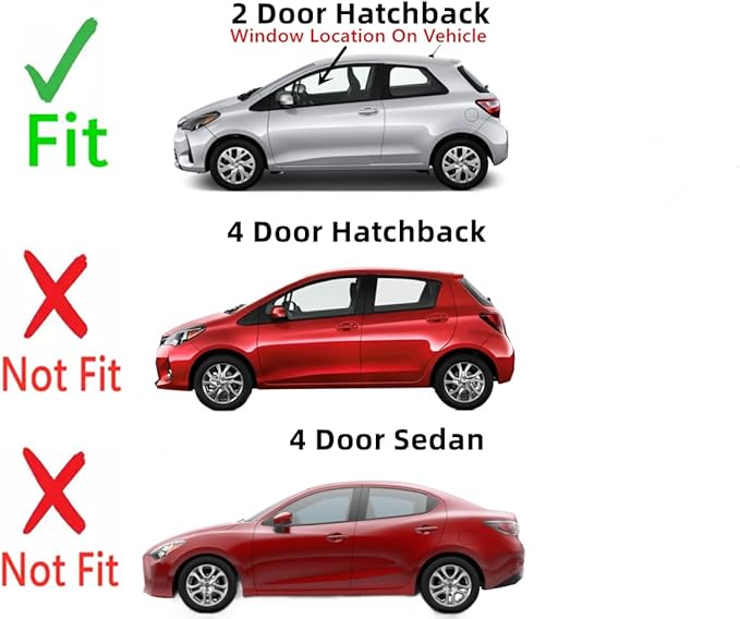 Driver Left Side Door Window Door Glass Compatible with Toyota Yaris 2 Door Hatchback 2012-2019 Models